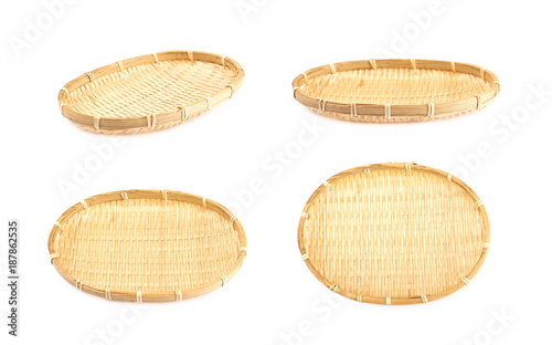Small fruit wicker basket isolated