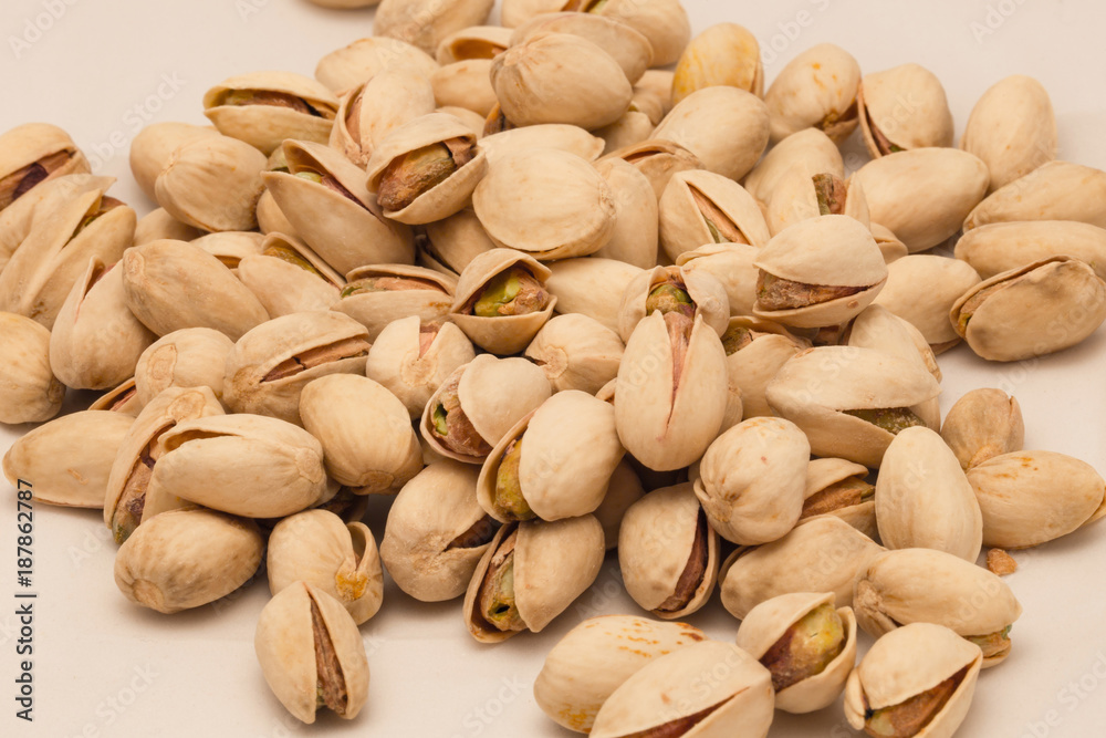 Pistachio grains isolated