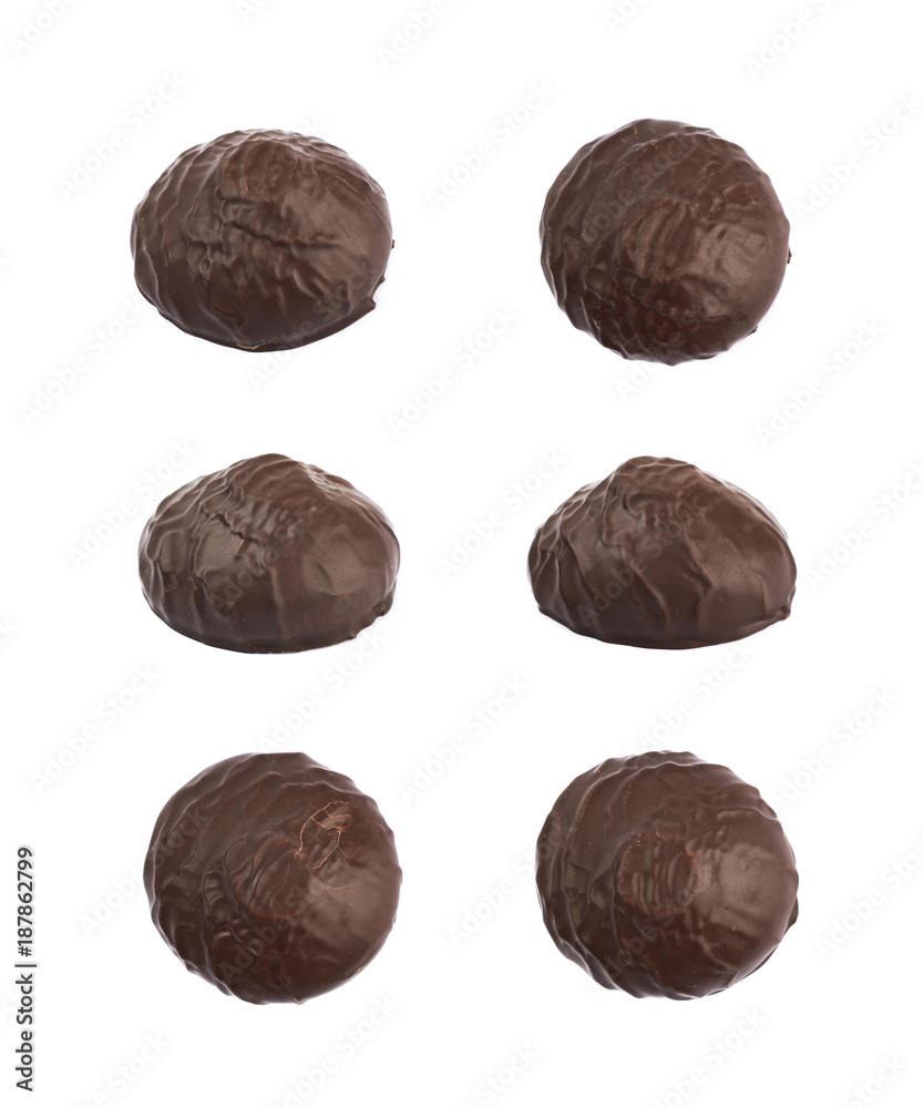 Marshmallow covered in chocolate isolated Marshmallow covered in chocolate isolated