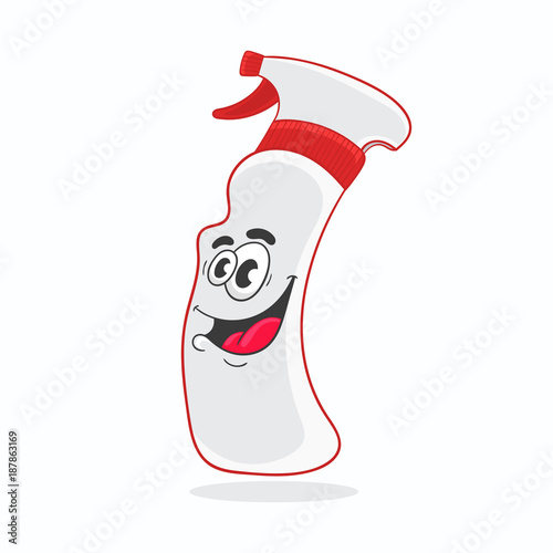 cleanup service. cartoon сleaning spray.character design, vector illustration