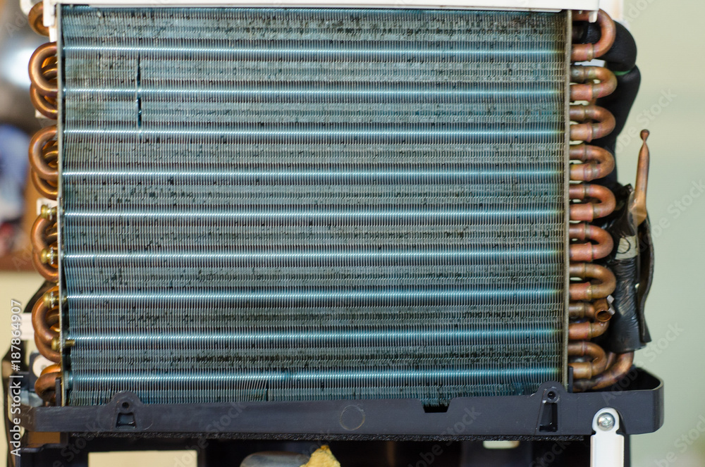 Fototapeta premium dirty radiator dehumidifier maintance