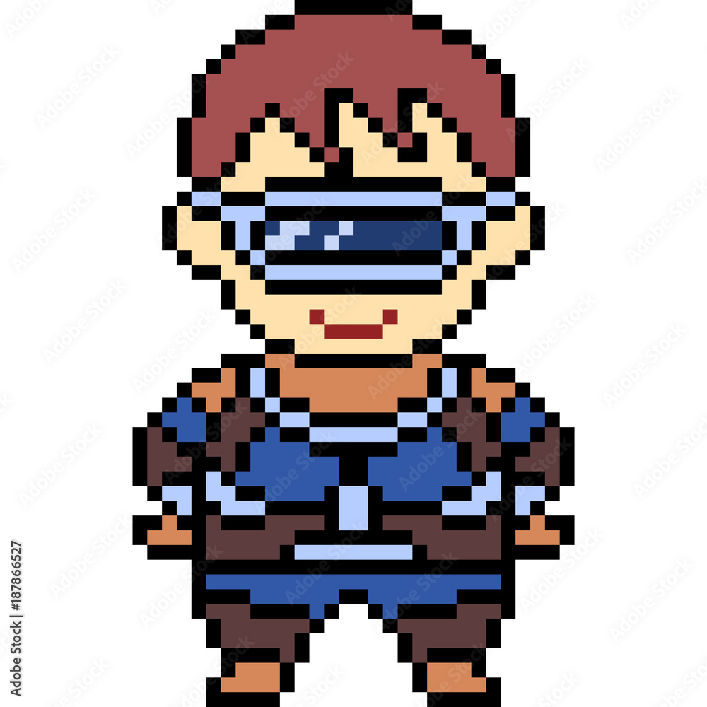 Fototapeta premium vector pixel art future man