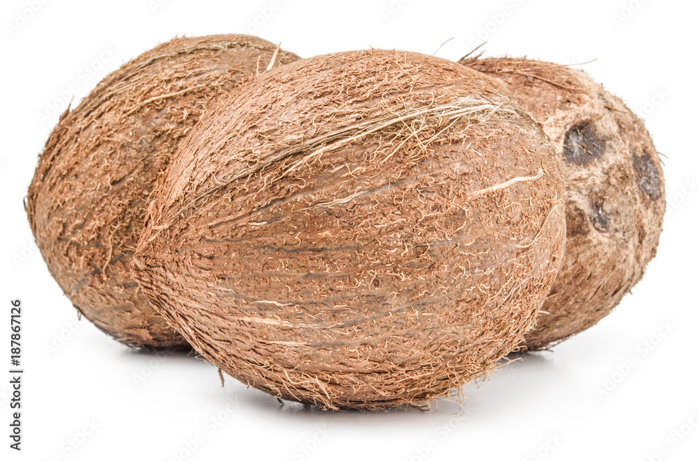 Coconut isolated on a white cutout Coconut isolated on a white cutout