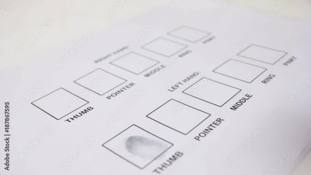 Woman has been fingerprinted in a special document Woman has been fingerprinted in a special document
