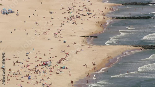 New Jersey circa-2017, Aerial shot of the Jersey Shore flying towards New York City.  Shot with Cineflex and RED Epic-W Helium.  photo