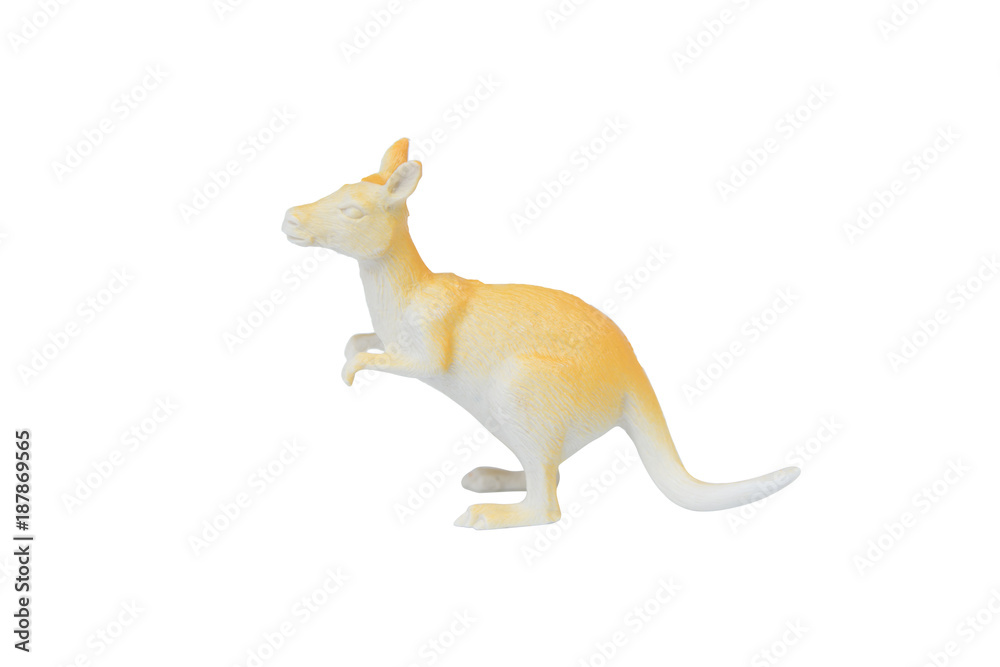 kangaroo toy made of plastic. animal toy isolated on white background with clipping path kangaroo toy made of plastic. animal toy isolated on white background with clipping path