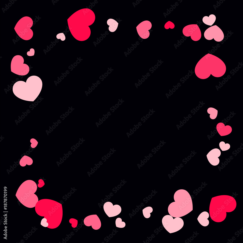 Paper Hearts Origamy Confetti Background.St. Valentine's Day pattern. 