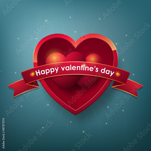 Happy valentine's day design elements for poster or greeting card. Vector ill...