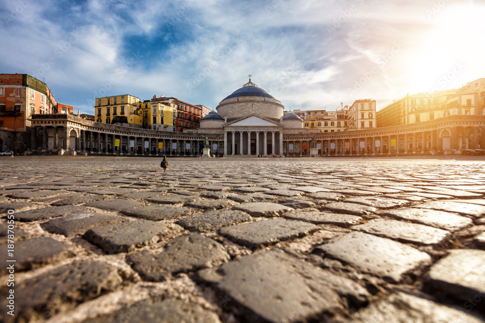 Piazza del Plebiscito, Napoli, Italy. Travel destination concept