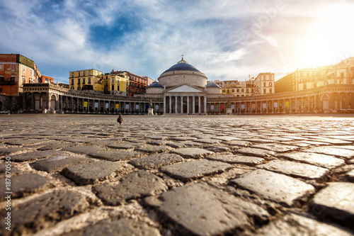 Piazza del Plebiscito, Napoli, Italy. Travel destination concept