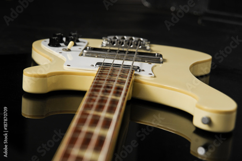 vintage bass on black background