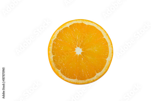 Orange fruit. citrus fruits with slice isolated on white background. clipping path