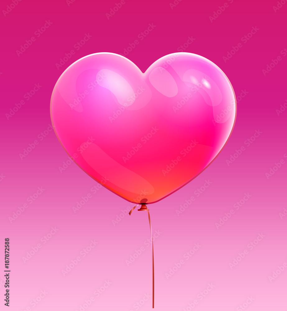 Valentines day card. Love symbol. Single red shiny heart icon, shape and label. 3D abstract balloon isolated on white. Graphic for birthday or wedding designs . Vector illustration. EPS10 Valentines day card. Love symbol. Single red shiny heart icon, shape and label. 3D abstract balloon isolated on white. Graphic for birthday or wedding designs . Vector illustration. EPS10