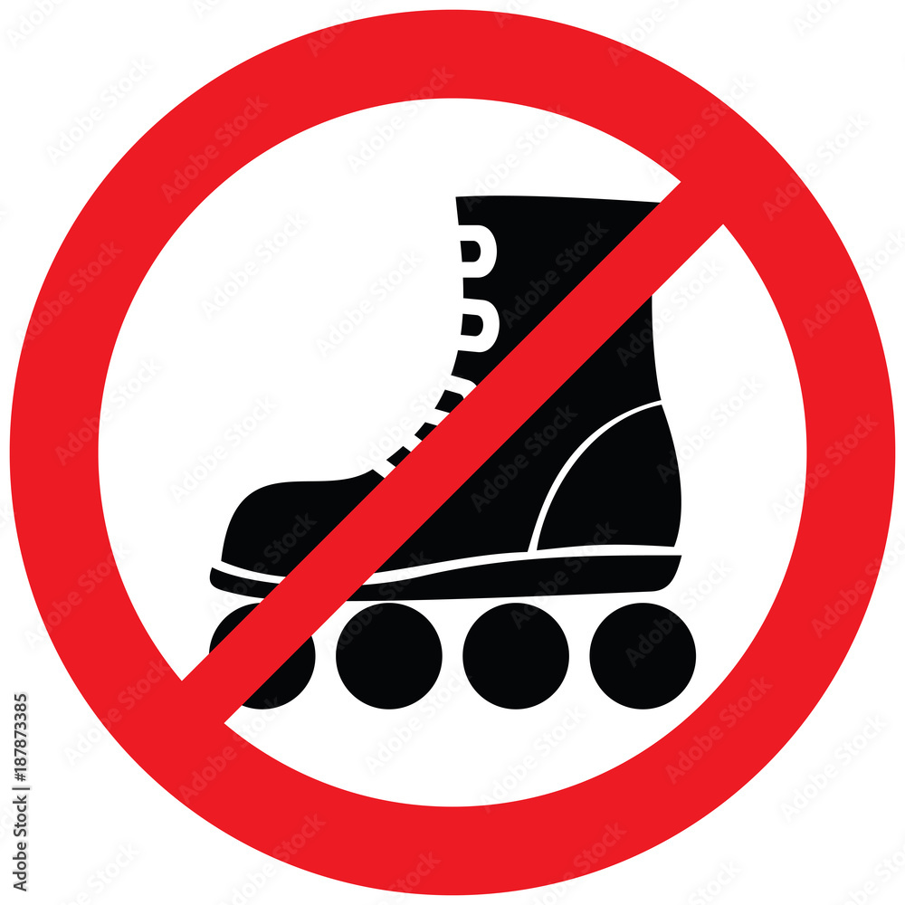 Fotografie roller skate not allowed sign (prohibition icon)