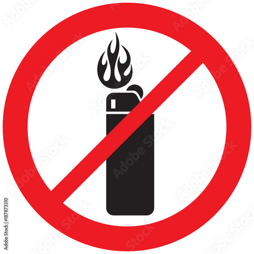 lighter not allowed sign (prohibition icon)