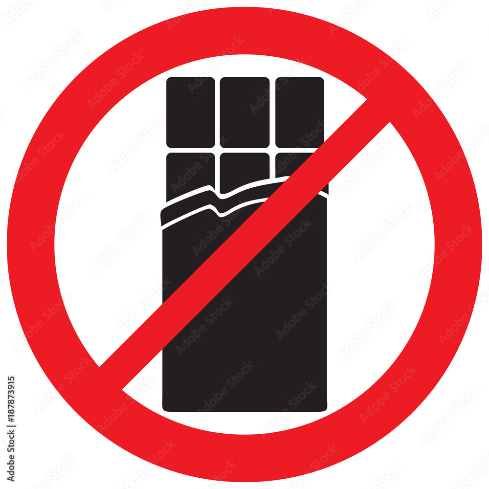 Fotografie chocolate prohibited symbol (not allowed sign)