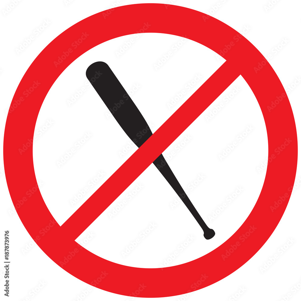 no baseball bat sign (prohibition icon, not allowed symbol)
no baseball bat sign (prohibition icon, not allowed symbol)
