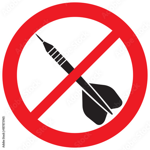 darts prohibited symbol (prohibition icon, not allowed sign)
