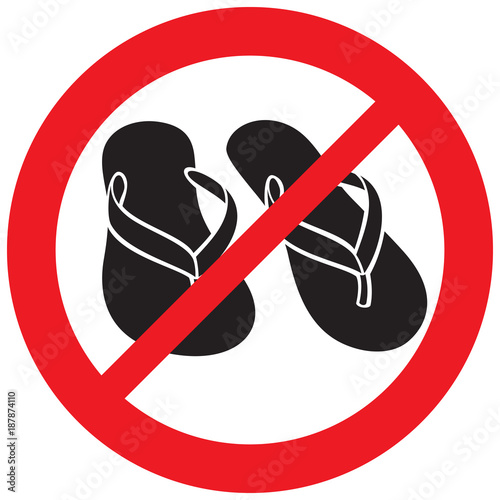 flip flops not allowed sign