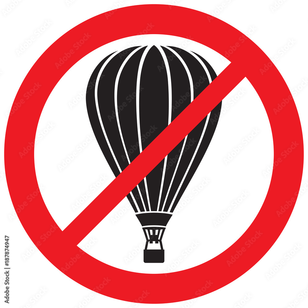 Naklejka premium no hot air balloons sign (not allowed sign, prohibition icon)