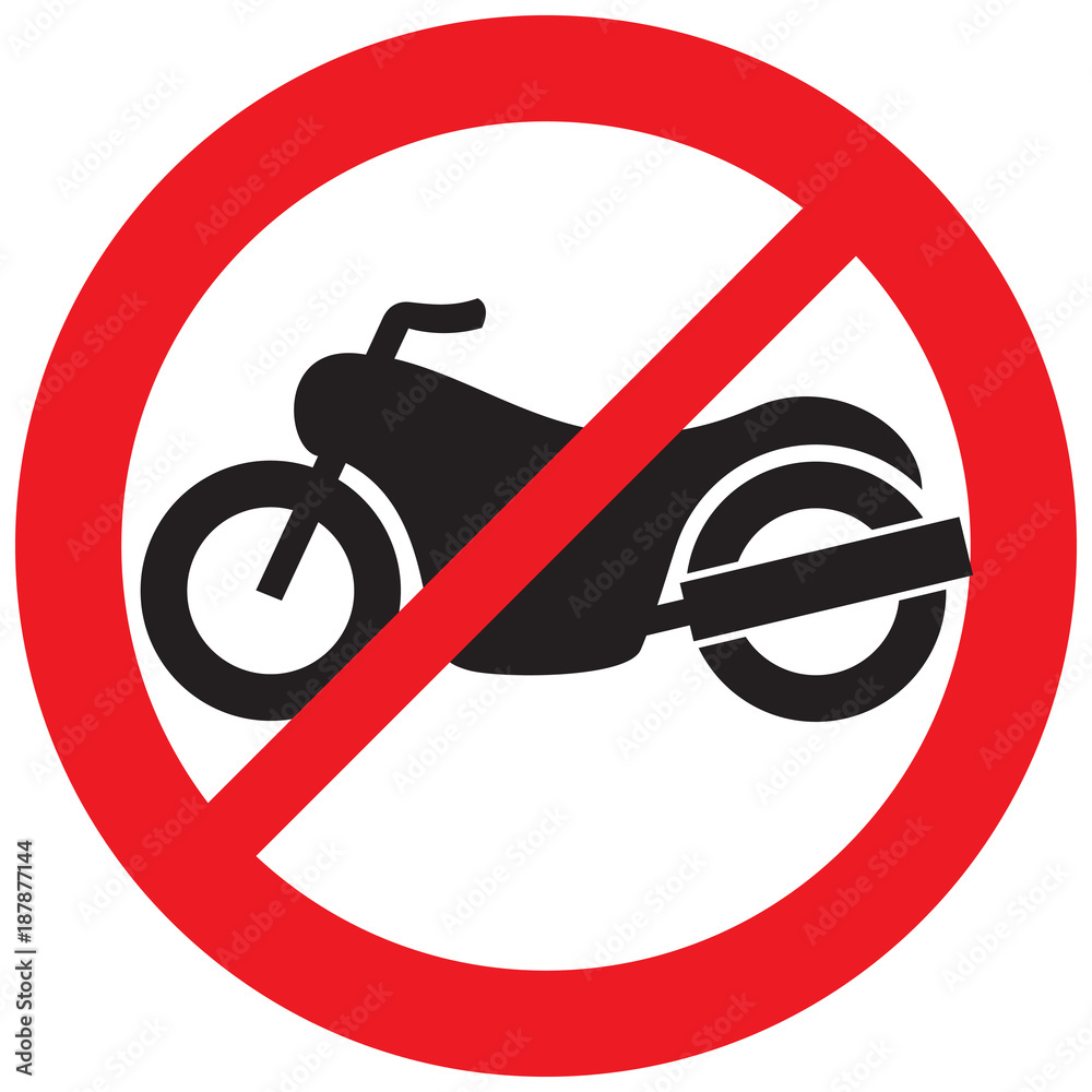no motorcycle prohibition sign (not allowed icon) Stock Vector Adobe