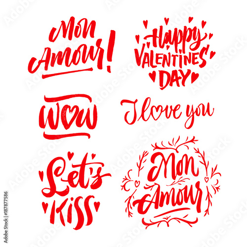 Set of Valentine's day letterings