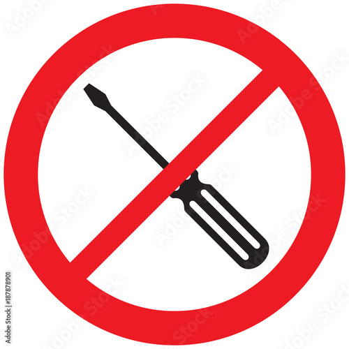 screwdriver prohibition icon