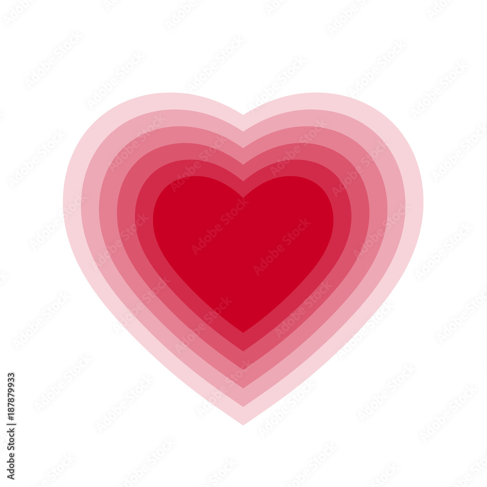 Red blend heart with transparent background. Vector illustration