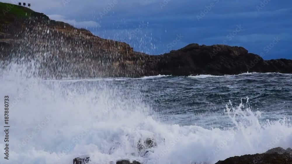 Close up of a crashing wave in slow motion. Sardinia, Italy Close up of a crashing wave in slow motion. Sardinia, Italy