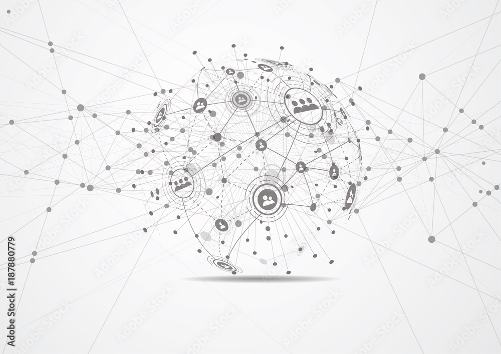 Global network connection. World map point and line composition concept of global business. Vector Illustration Global network connection. World map point and line composition concept of global business. Vector Illustration