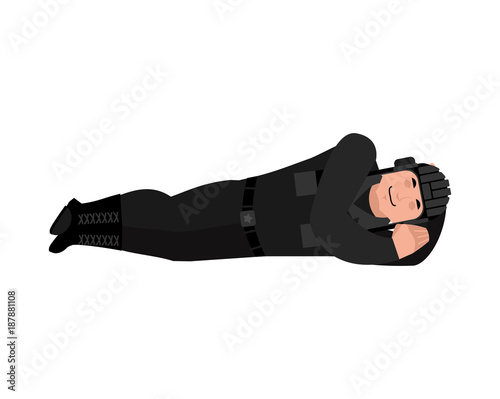 Tankman sleeping emoji. Russian soldier asleep emotion avatar. Tankman Military in Russia dormant. Illustration for 23 February. Defender of Fatherland Day. Army holiday for Russian Federation