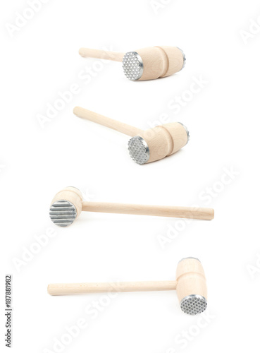 Meat tenderizer hammer isolated
