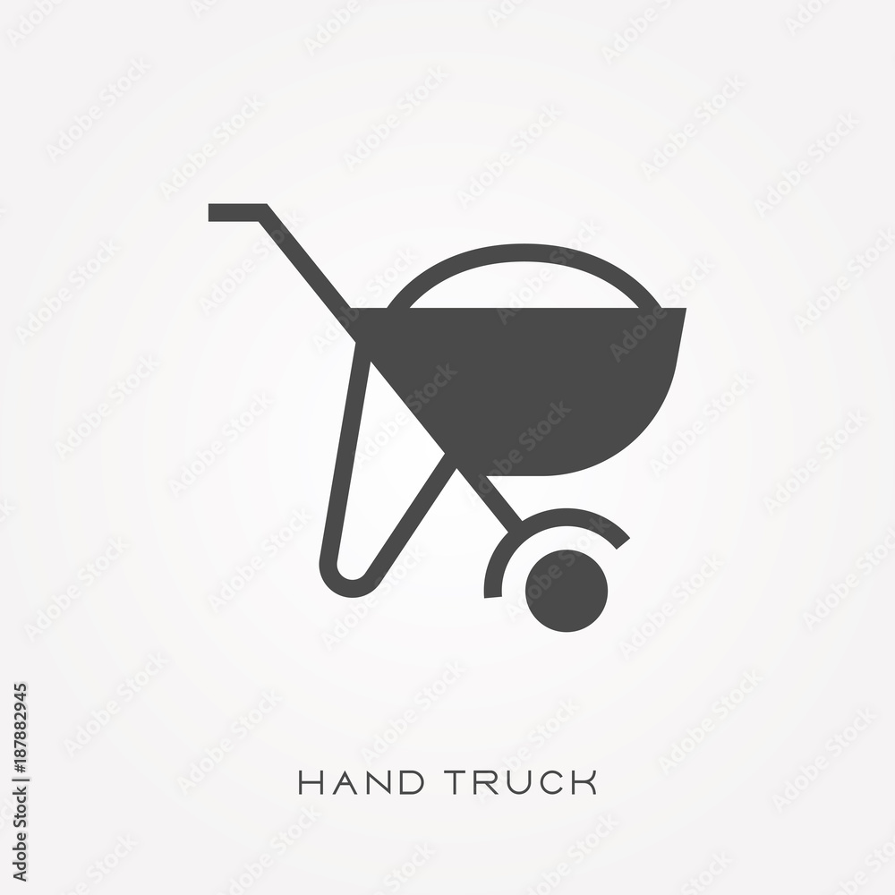 Silhouette icon hand truck Silhouette icon hand truck
