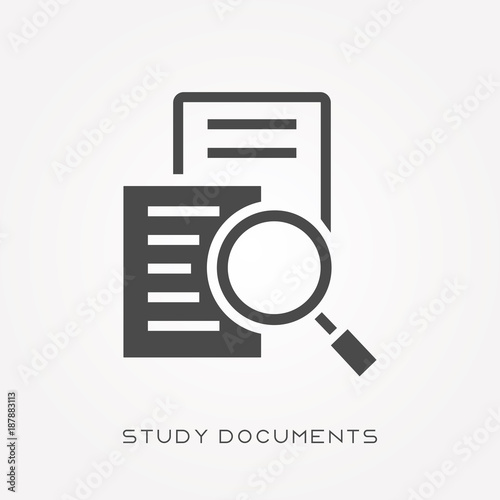 Silhouette icon study documents