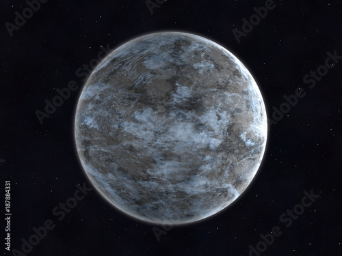 space background with unknown planet