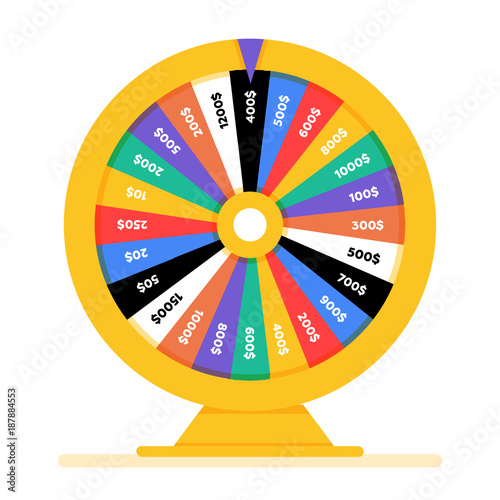 Realistic spinning fortune wheel