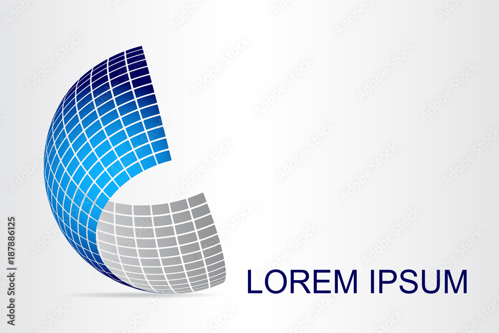 Logo stylized spherical surface with abstract shapes Logo stylized spherical surface with abstract shapes