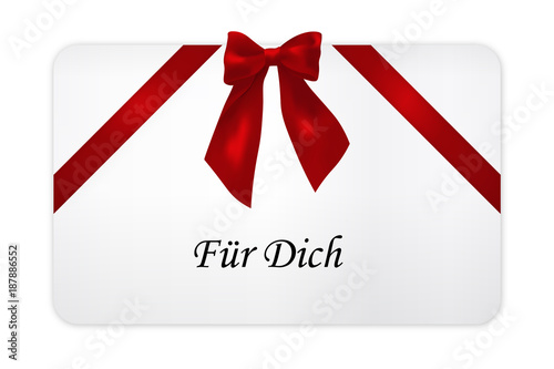 Geschenkkarte mit Schleife - Für Dich