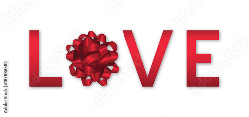 Schleife Love - rot