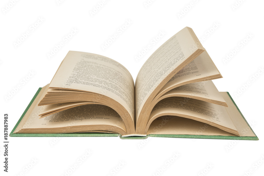 Open book with pages on the white background Open book with pages on the white background