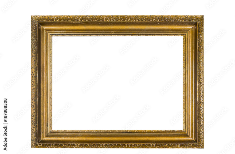 Empty wooden frame on the white background Empty wooden frame on the white background