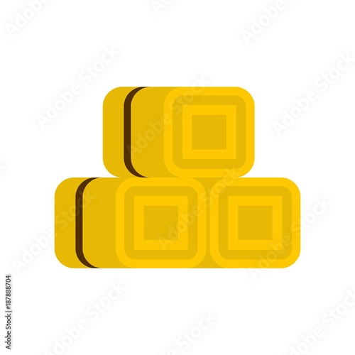 Hay bundles icon, flat style