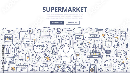Supermarket Doodle Concept