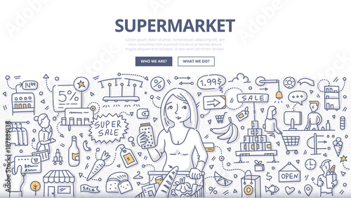 Supermarket Doodle Concept