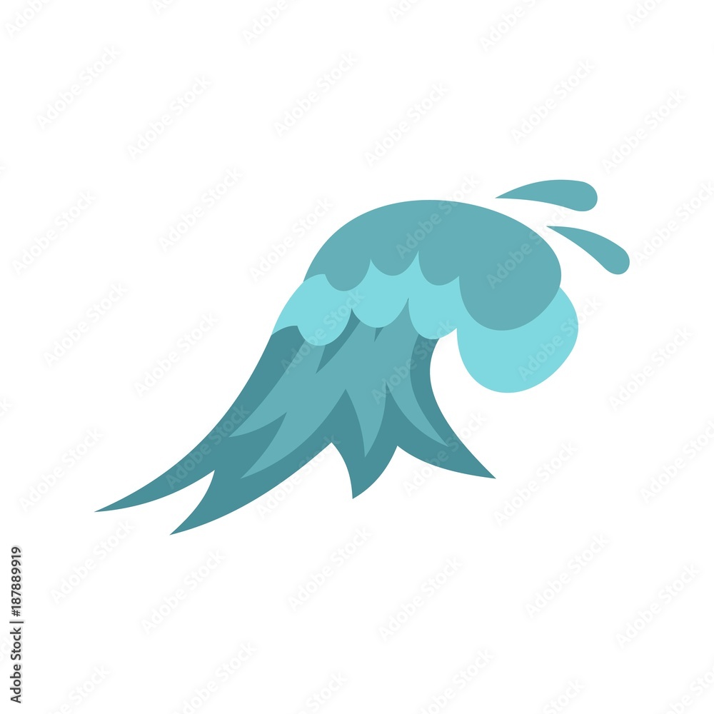 Clear wave icon, cartoon style