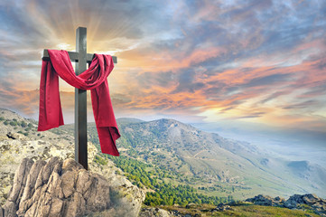 cross against the dramatic sky