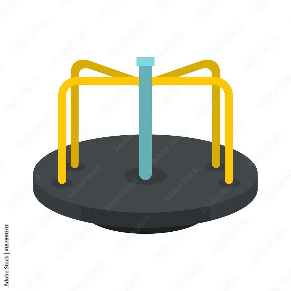 Merry go round icon, flat style Merry go round icon, flat style