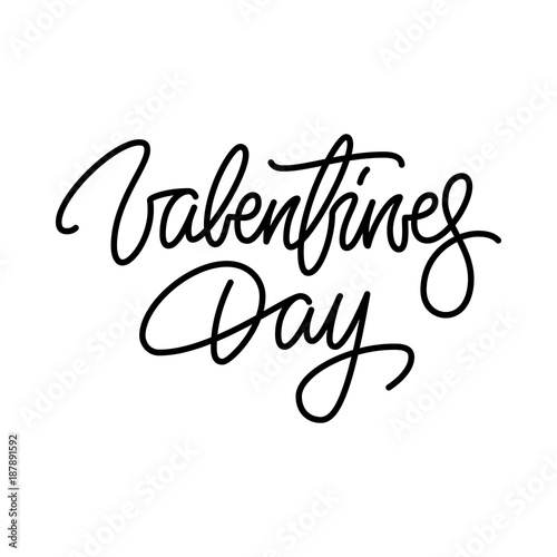 Valentines day, 14th february brushpen lettering, handwritten calligraphy for logo, design concepts, banners, badges, labels, postcards, invitations, prints, posters, web. Vector illustration.