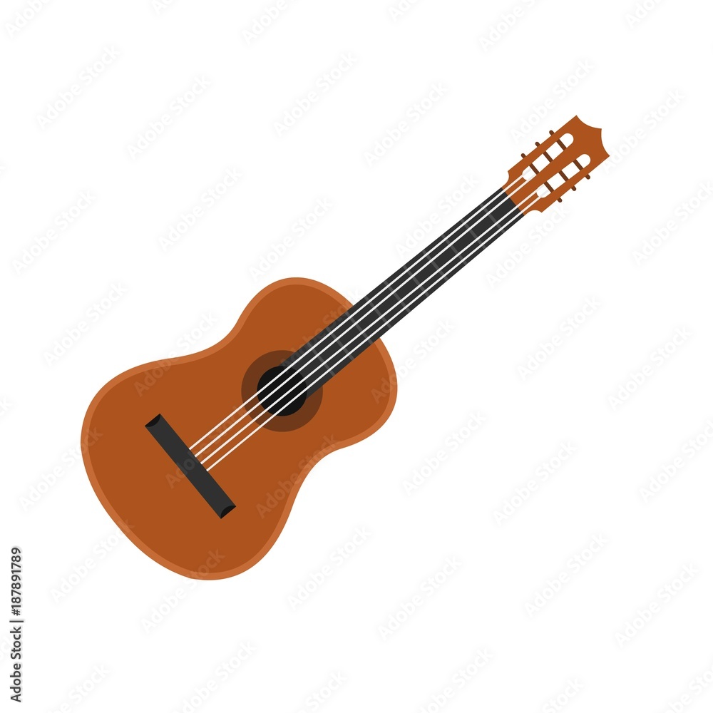 Fototapeta premium Guitar icon, flat style