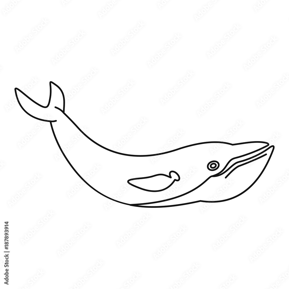 Whale fish icon, outline style Whale fish icon, outline style